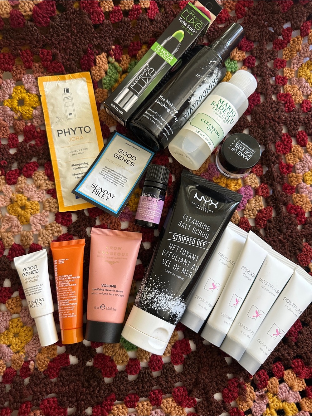 NYX Cleansing Salt Scrub with Assorted Skincare & Hair Sample Lot